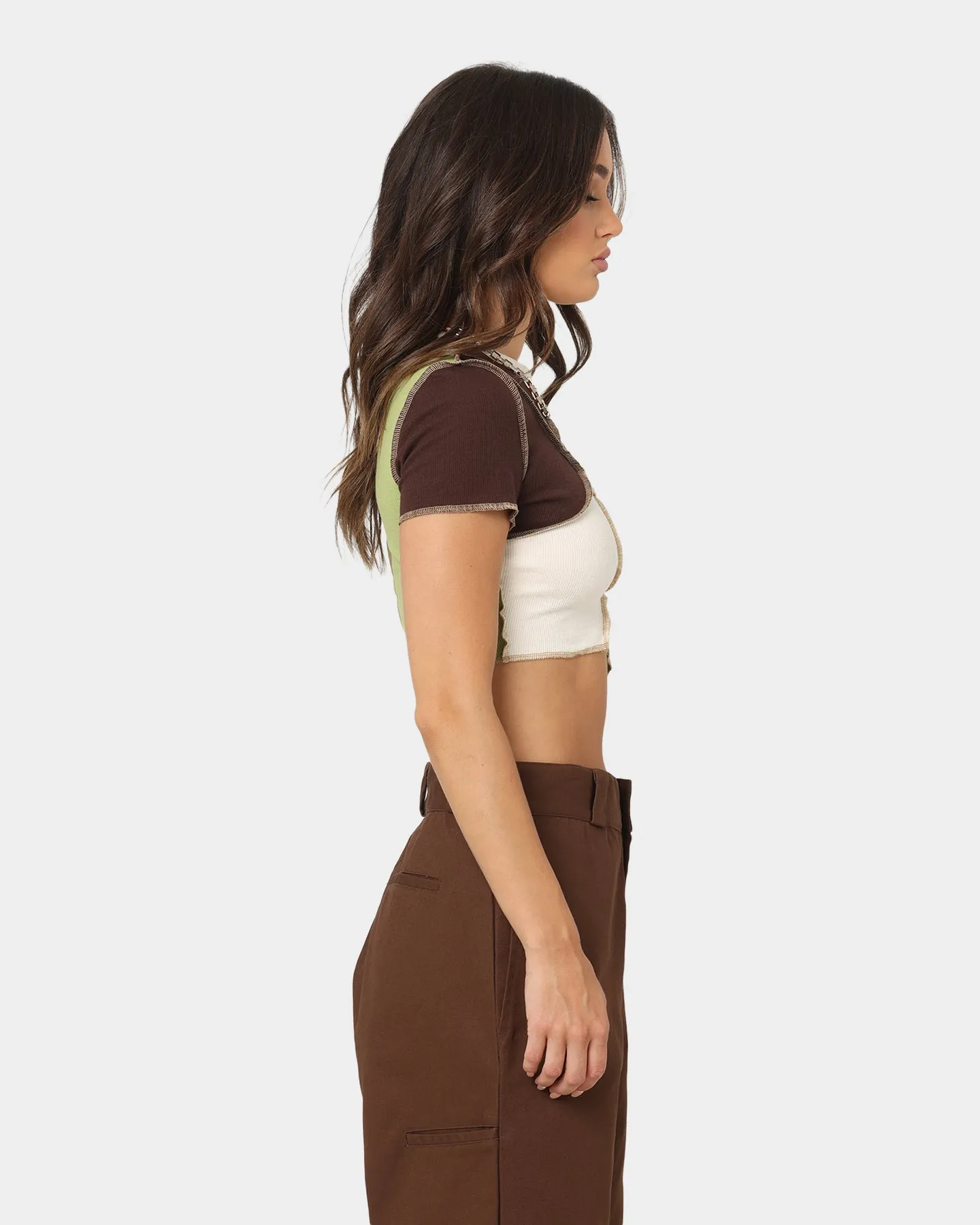 XXIII Women's Alaia Patchwork Cropped T-Shirt Multi