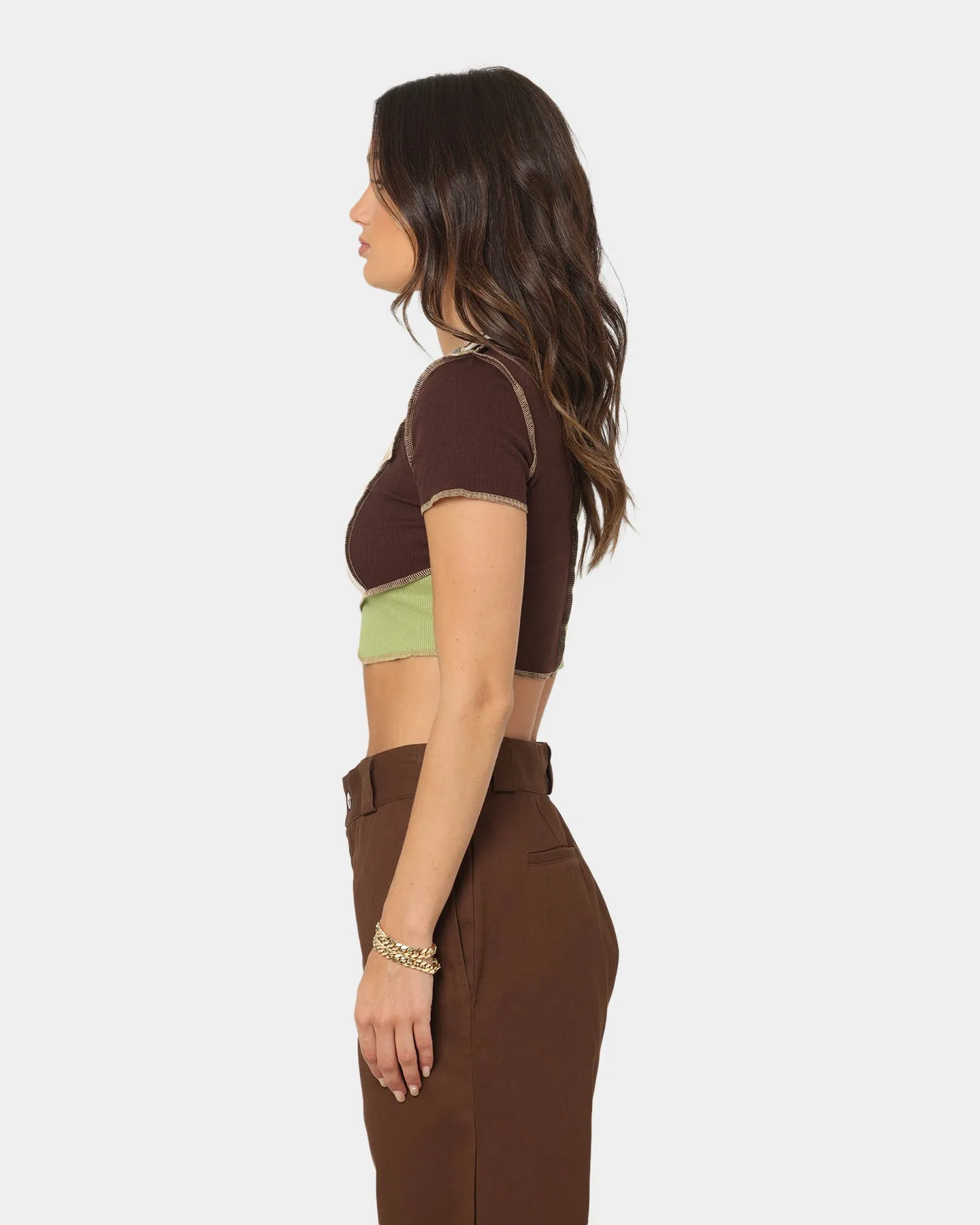 XXIII Women's Alaia Patchwork Cropped T-Shirt Multi