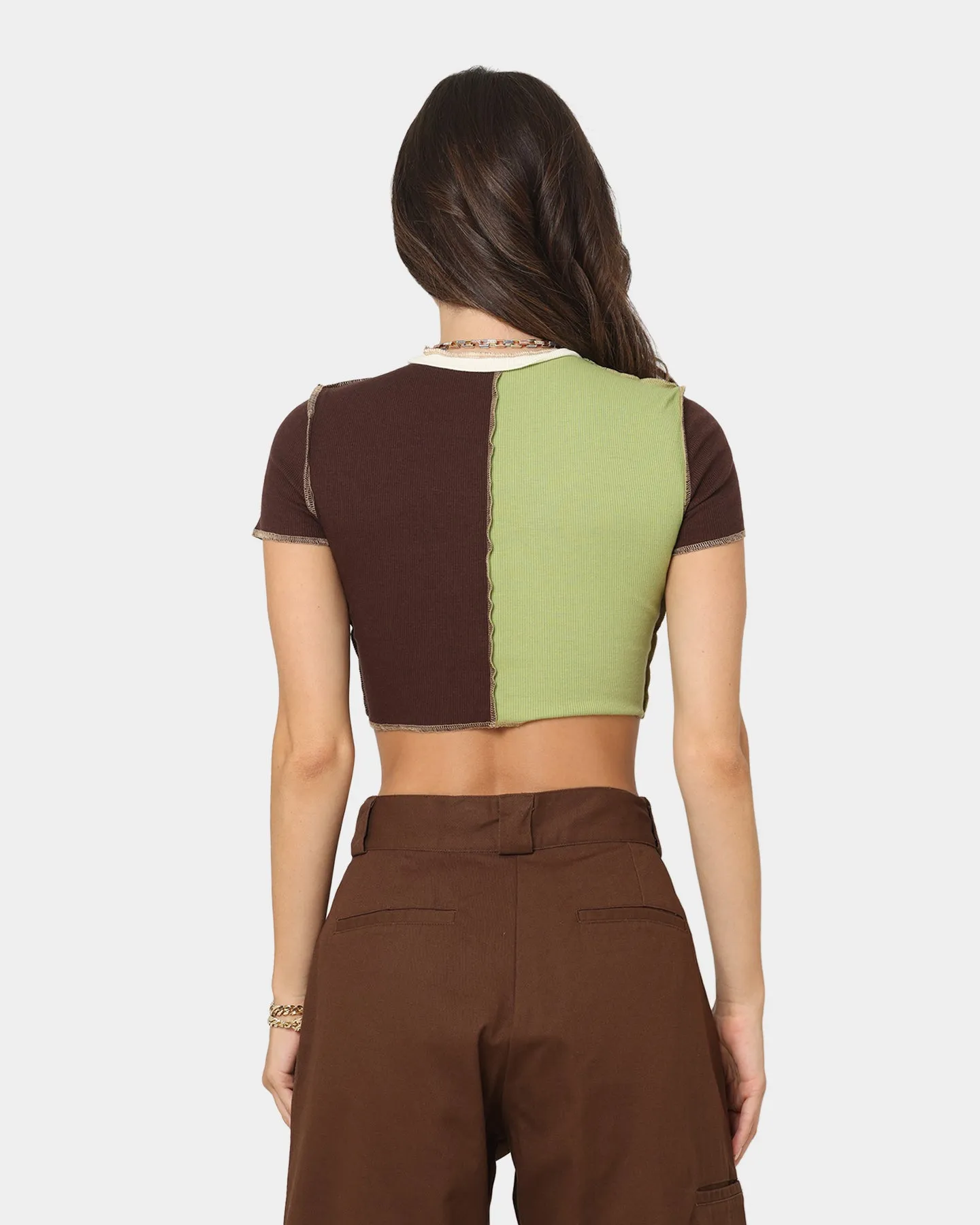 XXIII Women's Alaia Patchwork Cropped T-Shirt Multi
