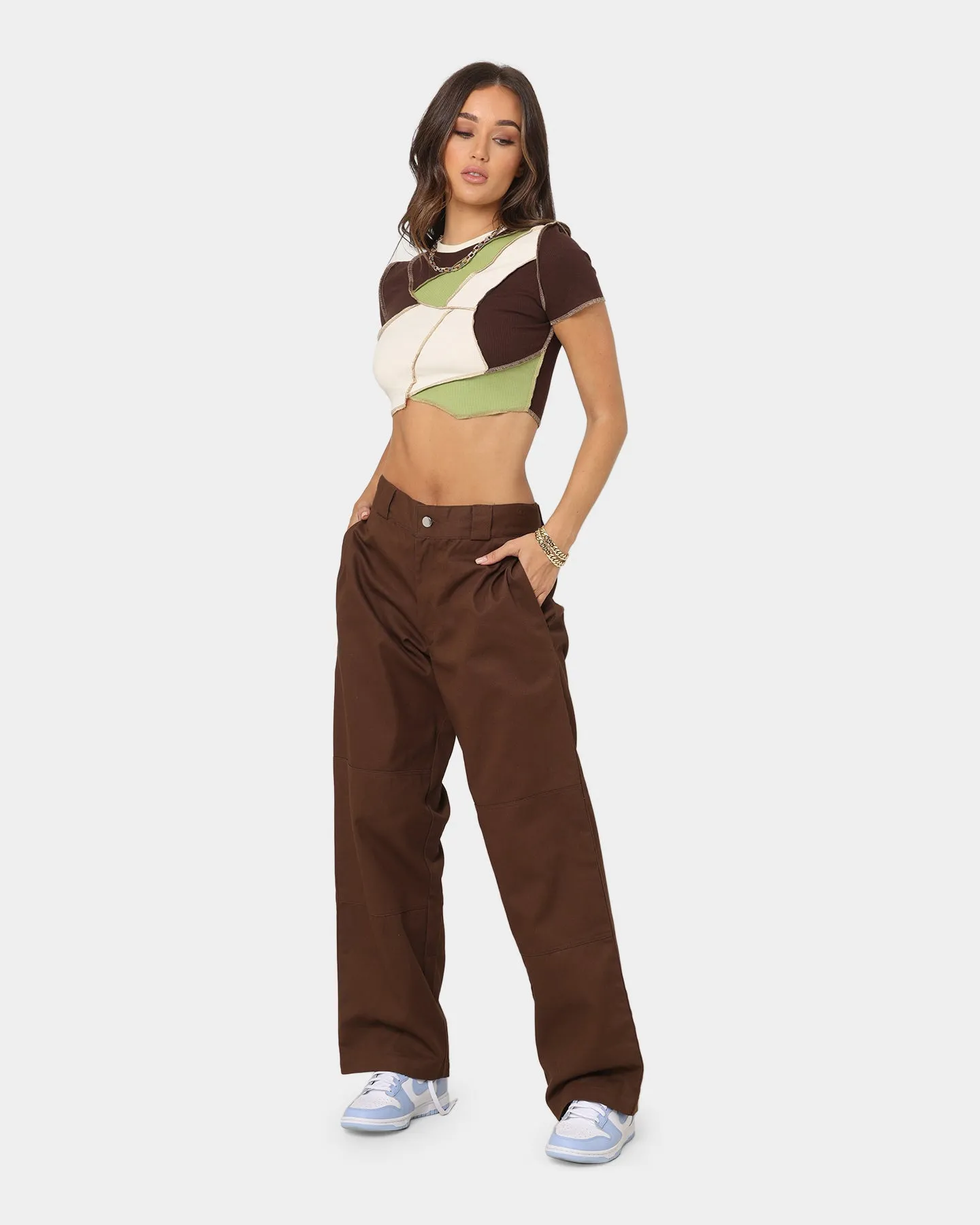 XXIII Women's Alaia Patchwork Cropped T-Shirt Multi